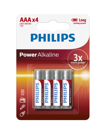 Philips LR03P4B/GRS Power Alkaline Αλκαλικές μπαταρίες υψηλής απόδοσης 4 τμχ AAA