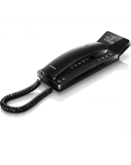 Philips M110B/GRS Μαύρο Ενσύρματο τηλέφωνο γόνδολα με οθόνη και ανοιχτή ακρόαση συμβατό με ακουστικά βαρηκοΐας