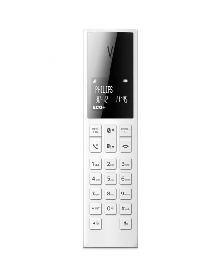 Philips M3501W/GRS Λευκό (Ελληνικό Μενού) Ασύρματο τηλέφωνο με ανοιχτή ακρόαση, φωτ. οθόνη, φραγή κλήσεων, 50 μνήμες και micro-USB