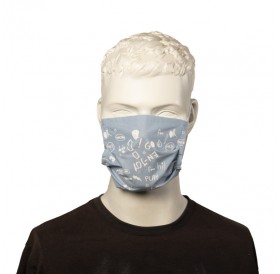 Osio OFM-3209BD Υφασμάτινη μάσκα προστασίας προσώπου γαλάζια με σχέδια