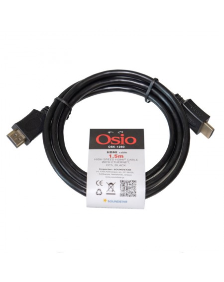Osio OSK-1260 Καλώδιο HDMI High Speed με ethernet 1.5 m