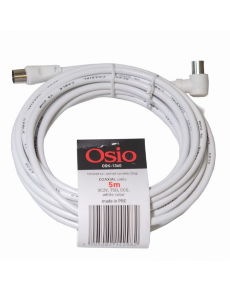 Osio OSK-1340 Ομοαξονικό καλώδιο κεραίας γωνιακό αρσενικό σε θηλυκό 5 m 75 Ω