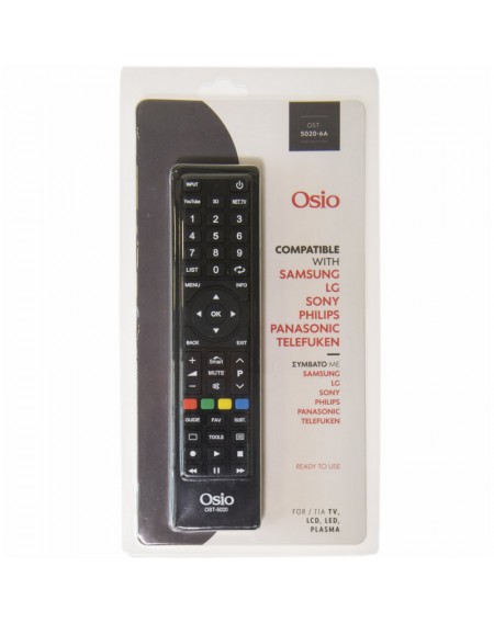 Osio OST-5020-6A Τηλεχειριστήριο για smart τηλεοράσεις SAMSUNG, LG, SONY, PHILIPS, PANASONIC, TELEFUNKEN