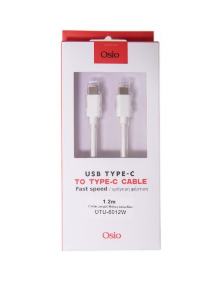 Osio OTU-6012W Καλώδιο USB Type-C σε USB Type-C – 1.2 m