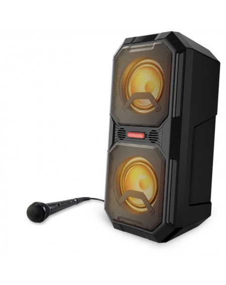 Motorola Rokr 820 Φορητό αδιάβροχο Bluetooth 5.0 karaoke party speaker με LED, TWS για σύνδεση με δεύτερο, μικρόφωνο και υποδοχή για όργανο – 80 W RMS