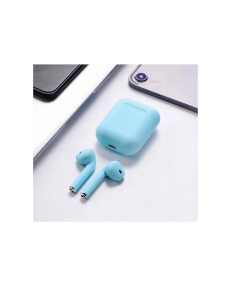Ασύρματα Ακουστικά Bluetooth με Βάση Φόρτισης i12 TWS Χρώματος Γαλάζιο SPM I12-Lblue