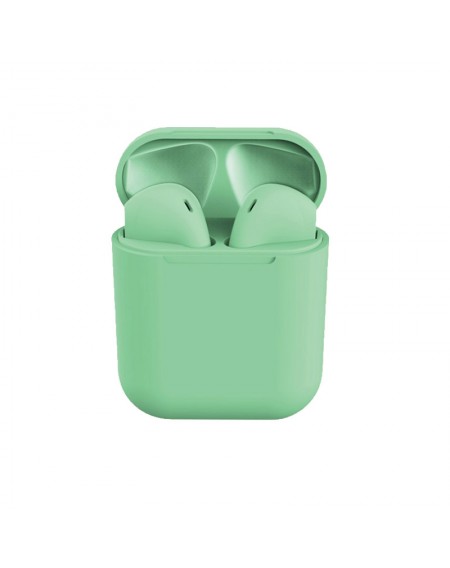 Ασύρματα Ακουστικά Bluetooth με Βάση Φόρτισης i12 TWS Χρώματος Πράσινο SPM I12-Green