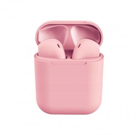 Ασύρματα Ακουστικά Bluetooth με Βάση Φόρτισης i12 TWS Χρώματος Ροζ SPM I12-Pink